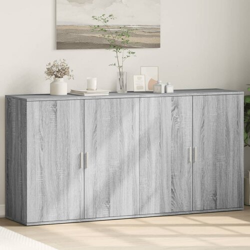 The Living Store Komoda 2 kosa siva sonoma 79x38x80 cm inženirski les - Komoda, (21450368) Slike