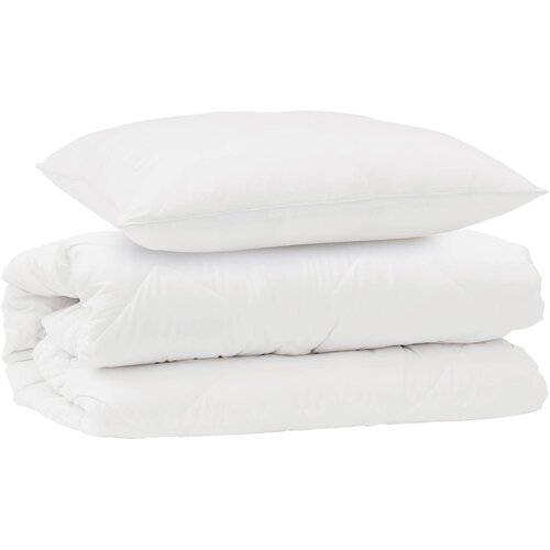  Set deka s jastukom 2 kom. Bijelo Mikrofibra Bijela 140 x 220 cm Slike