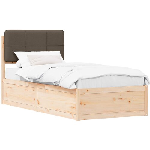 vidaXL Posteljni okvir z oblazinjenim vzglavjem Taupe 100 x 200 cm, (5000101522) Cene