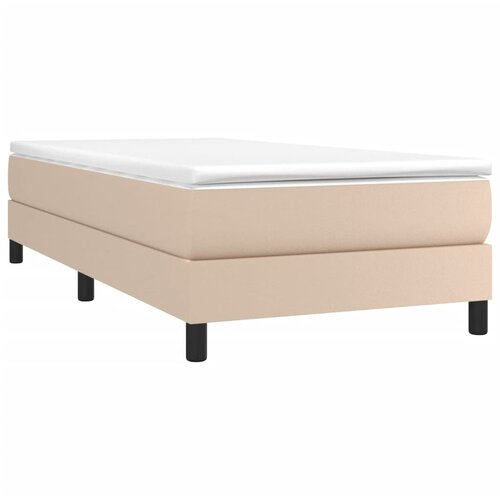  Okvir za krevet s oprugom boja cappuccina 100x200 cm umjetna koža Slike
