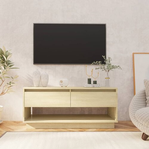 VidaXL TV omarica sonoma hrast 102x41x44 cm iverna plo&amp;scaron;ča Slike