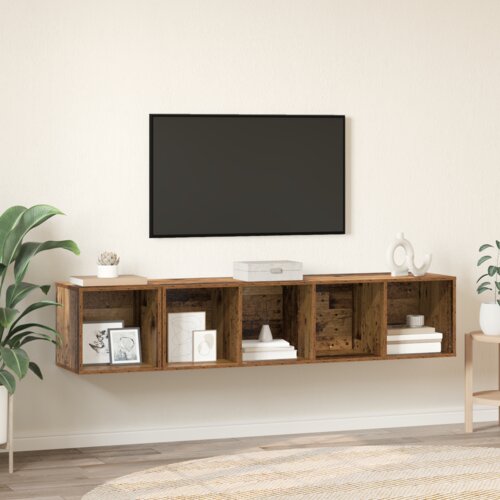 vidaXL Set TV omar 2 pcs Stari les 37 x 37 x 142.5 cm Konstruiran les Cene