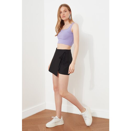 Trendyol Black Tie Detail Shorts &amp; Bermuda crna Cene