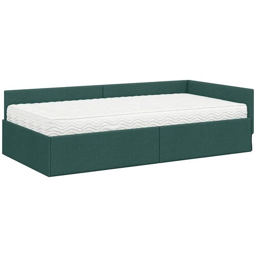  Kutni krevetni okvir s madracem Ostalo 2 pcs Zelena tkanina Slike