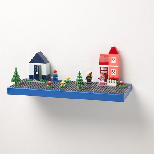 Lego polica sa podlogom za gradnju - plava Slike