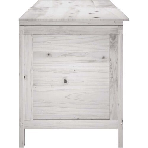  Vrtna kutija za pohranu bijela 150x50x56,5 cm masivna jelovina Slike