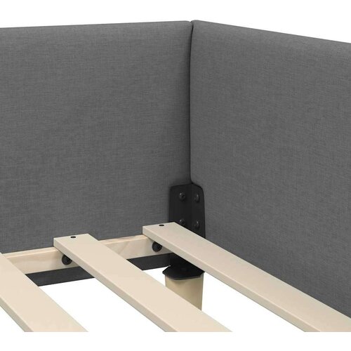 VidaXL Kutni okvir kreveta Ostalo s uzglavljem Tamno siva 100 x 200 cm Slike