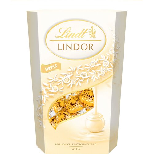 Lindt LINDOR kroglice, bela čokolada Cornet - 337 g Slike
