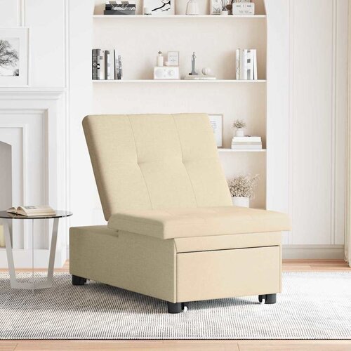  Krevet-sofa na razvlačenje Krema 194 x 50 x 82 cm tkanina Slike