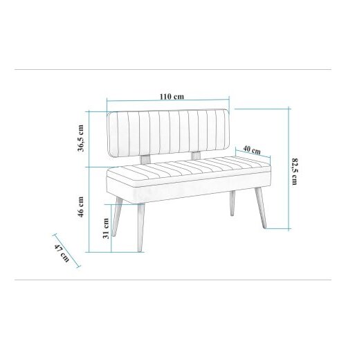 Hanah home trpezarijska klupa Vina 0701 1 GreyAtlantic Slike
