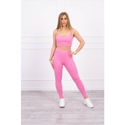 Kesi Striped top set with a blouse in light pink color Slike