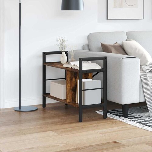 VidaXL Polica Dimljeni hrast 75 x 30 x 58,5 cm Konstruirano drvo Slike