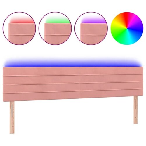VidaXL LED posteljno vzglavje roza 160x5x78/88 cm žamet, (20933186) Slike