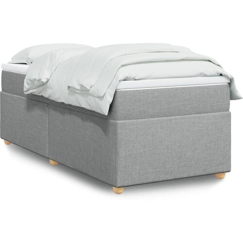 VidaXL Krevet s oprugama i madracem svjetlosivi 100x200 cm od tkanine Slike