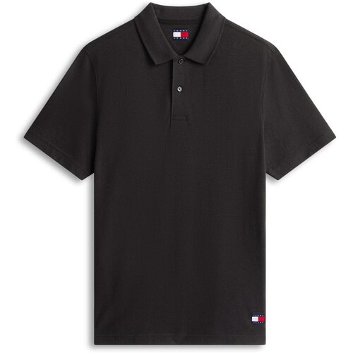 Tommy Jeans Polo majice kratki rokavi Tjm Reg Waffle Črna Cene