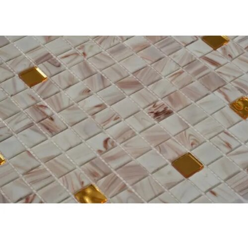 Nero Kristalni stakleni mozaik za bazen White Gold Slike