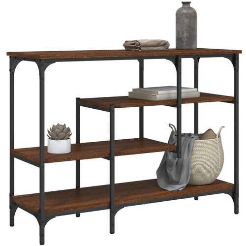  The Living Store Konzolna mizica s policami rjavi hrast 100x35x75 cm - Konzolna Mizica, (21448352) Cene