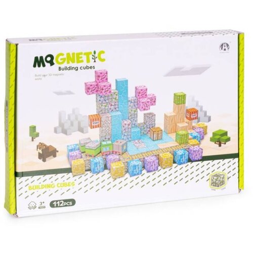  Magnetni set građevinske kocke Vlak - 112 dijelova Slike
