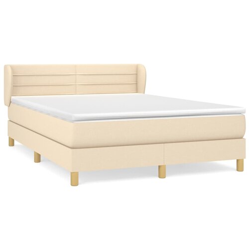 Maison Chic Box spring postelja - Vzmetna postelja z vzmetnico krem 140x200 cm blago SL14885, (21884366) Cene