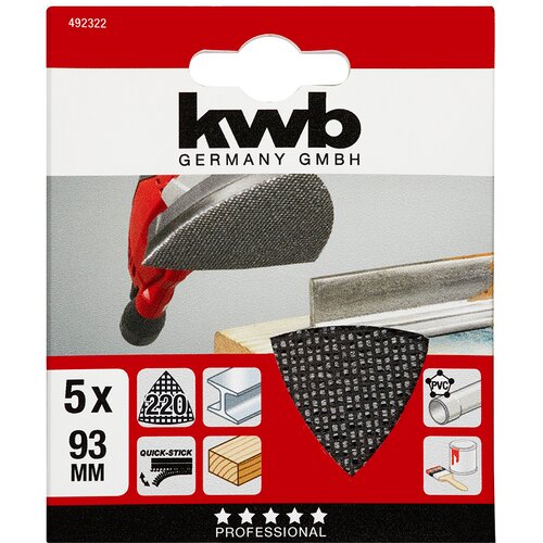 KWB Brusni papir za brusilicu 93x93 mm 5/1, GR 220 Cene
