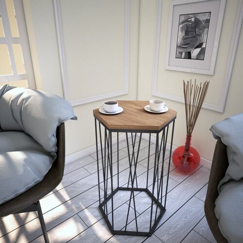 Hanah home cetrus kafkas - oak dark oakblack side table Cene