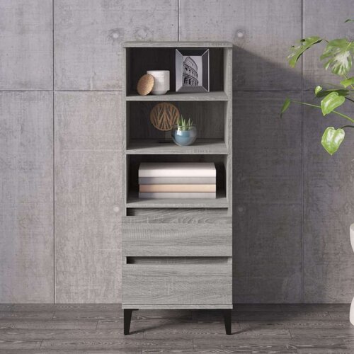  Visoka komoda boja hrasta 40x36x110 cm od konstruiranog drva Slike