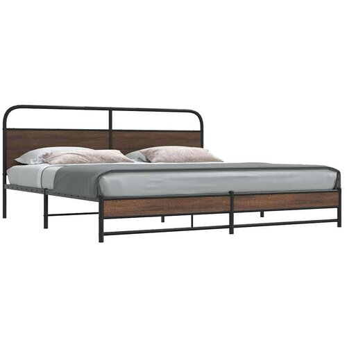 vidaXL Metalni okvir kreveta bez madraca smeđa boja hrasta 180x200 cm Cijene