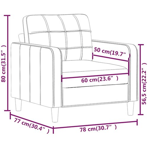  Fotelja krem 60 cm od umjetne kože Slike