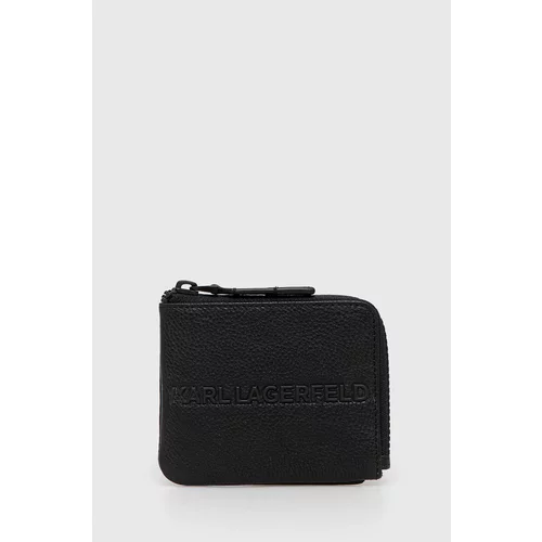 Karl Lagerfeld Usnjena denarnica moški, črna barva