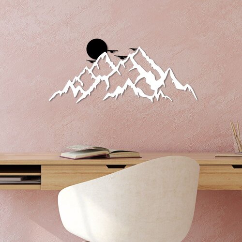 Wallity Zidna dekoracija Full Mount And Mountain-6, 59x25cm, Bijela Cene