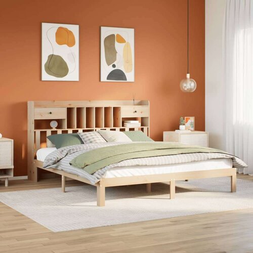 vidaXL Knjižna postelja brez vzmetnice 180x200 cm trdna borovina Cene