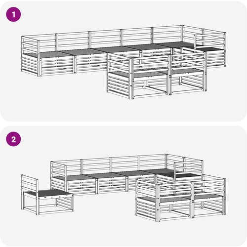  Set vanjskih sofa 8 kom. Prirodna Čvrsto drvo akacije Smeđa 404 x 166,5 x 73 cm Slike