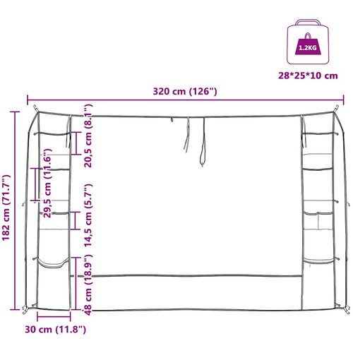  organizator za &amp;scaron;ator Siva i plava 320 x 182 cm oxford Slike