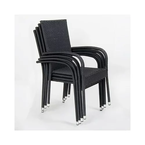 Bonami Essentials Crne plastične vrtne stolice u setu 4 kom Paris –