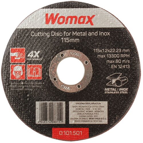 Womax rezna ploča, FI115x1.20mm Cene