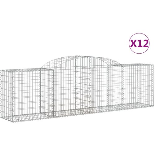  Lučne gabionske ko&amp;scaron;are 12 kom 300x50x80/100cm pocinčano željezo Slike