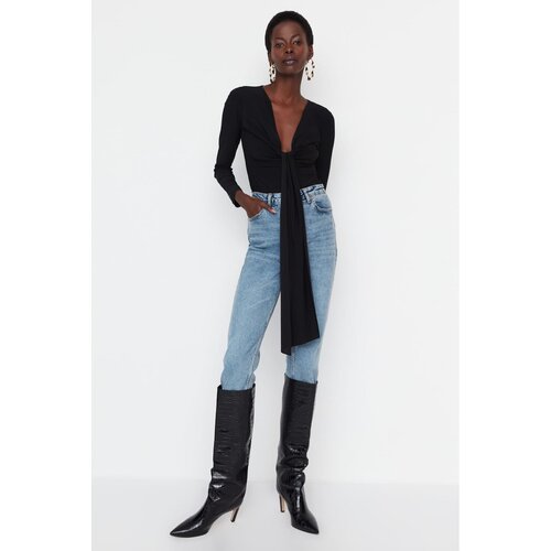 Trendyol Black V Neck Knitted Body Slike