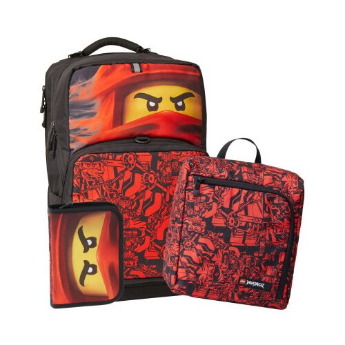 Lego Ninjago maxi plus &amp;scaron;kolski ranac, trodelni set (Mortensen): Crveni nindža ( 20229-2202 ) Slike