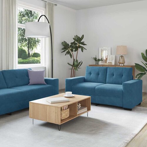 Set sofe 3 pcs Plava 221 x 80 x 80 cm Baršun Cene