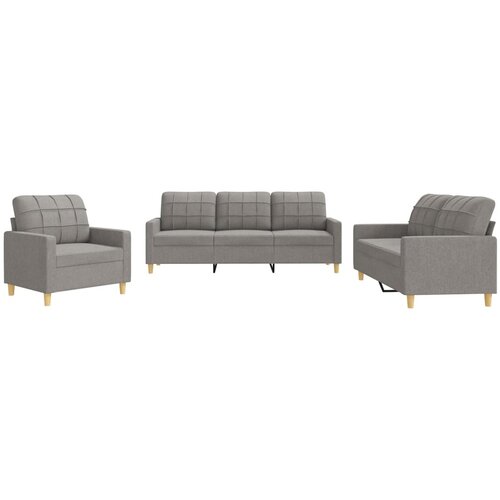 vidaXL Sedežna garnitura z blazinami 3-delna taupe blago, (20925327) Cene