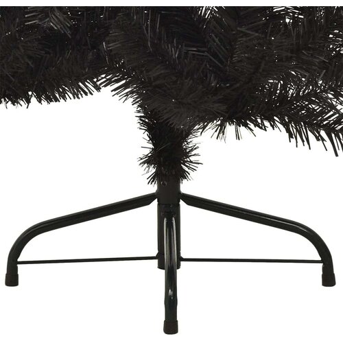 vidaXL Umetna polovična novoletna jelka s stojalom črna 120 cm PVC Cene