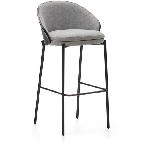 Kave Home Črno-siv barski stol (vi&scaron;ina sedeža 77 cm) Eamy &ndash; Cene