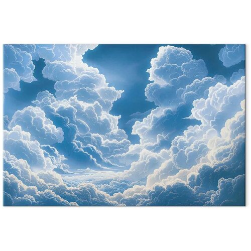  Slika - Blue Sky Breaking Through White Fluffy Clouds 120x80 Cene