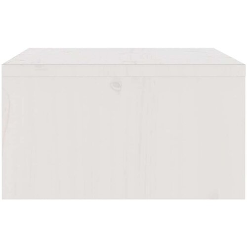 VidaXL Stojalo za zaslon belo 100x27x15 cm trdna borovina Slike