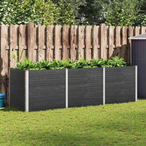 vidaXL Visoka greda 300x100x91 cm WPC siva Cene