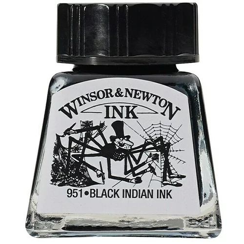 WINSOR & NEWTON Tinta za crtanje (Crno indijski, 14 ml, Boca)