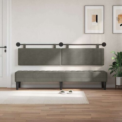  Držeće uzglavlje Svijetlo siva 210 x 55 x 5 cm Kordura tekstil - Svjetlosiva 200 cm bez LED Slike