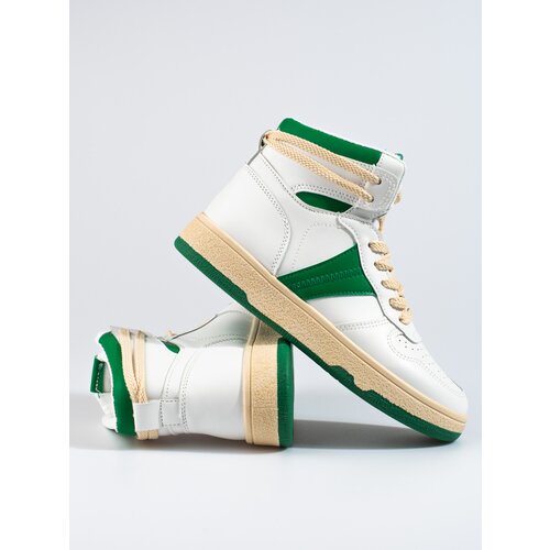SHELOVET women&amp;#039;s sneakers high white-green Slike