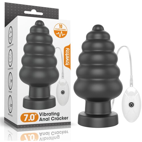 Lovetoy King Sized Vibrating Anal Cracker 7" Black Cene