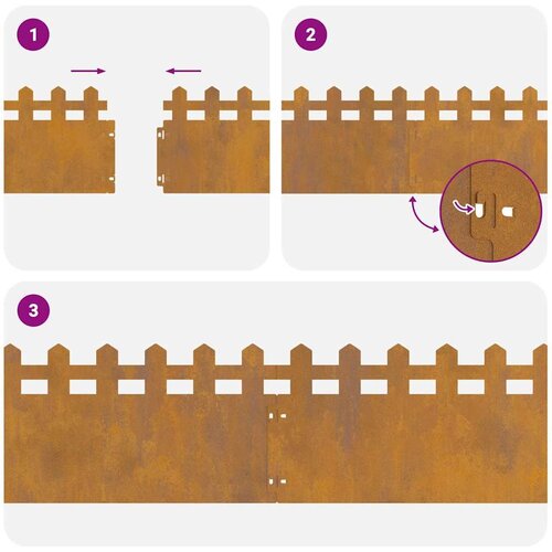 vidaXL Rubnjaci za travnjak 30 pcs Rđa 103 x 0,05 x 22 cm Cene